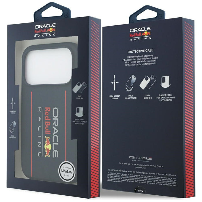 Силиконов калъф Red Bull Oversize Vertical Logo MagSafe за iPhone 17 Pro, тъмносин