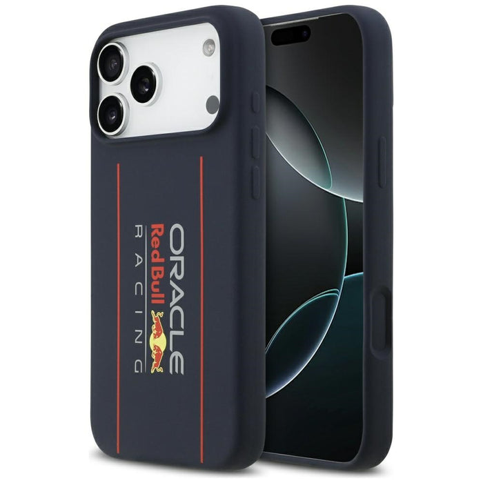 Силиконов калъф Red Bull Oversize Vertical Logo MagSafe за iPhone 17 Pro Max, тъмносин