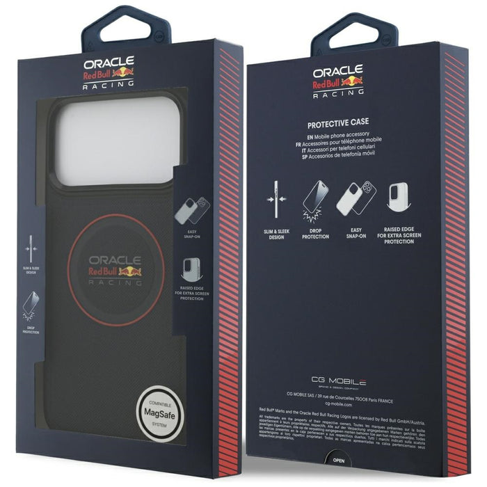 Калъф Red Bull Meshed Red Ring &amp; Metal Buttons MagSafe за iPhone 17 Pro Max, тъмносин