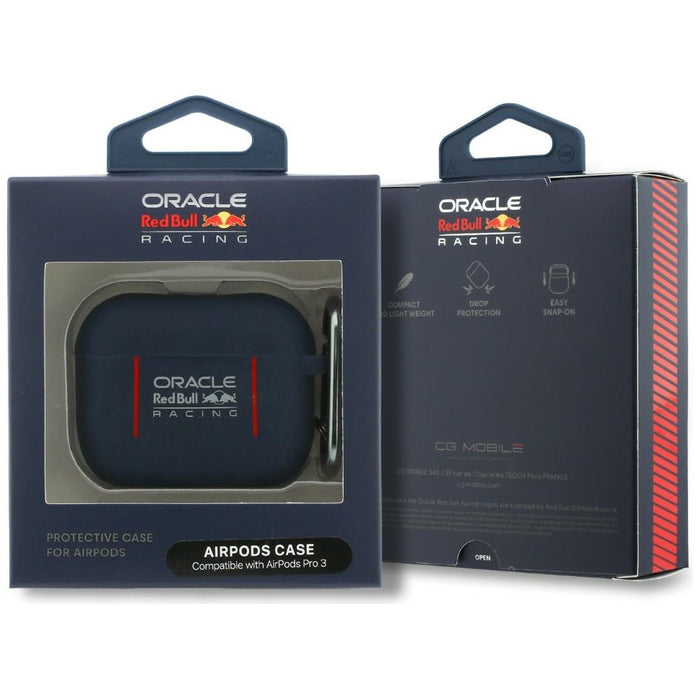 Силиконов калъф Red Bull Logo &amp; Lines за AirPods Pro 3, тъмносин