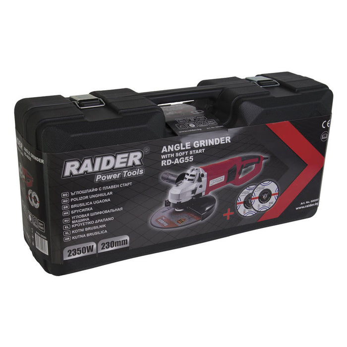 ЪГЛОШЛАЙФ RAIDER RD-AG55 230 мм, 2350 W, КУФАР