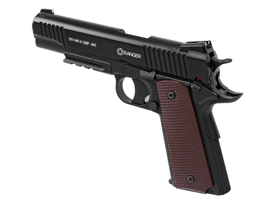 Въздушна пушка пистолет Ranger 1911 M45A1 CQBP K.4,5BBS 21-изстрела метален SLIDE KWC