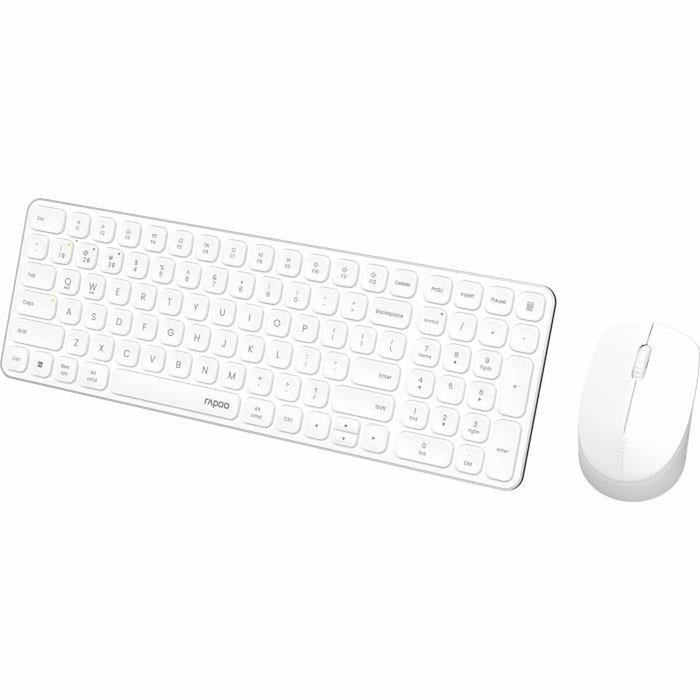 Клавиатура с мишка Rapoo 9310M Бял AZERTY