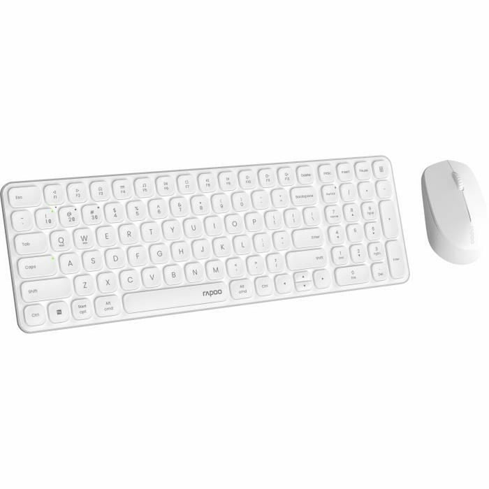 Клавиатура с мишка Rapoo 9310M Бял AZERTY