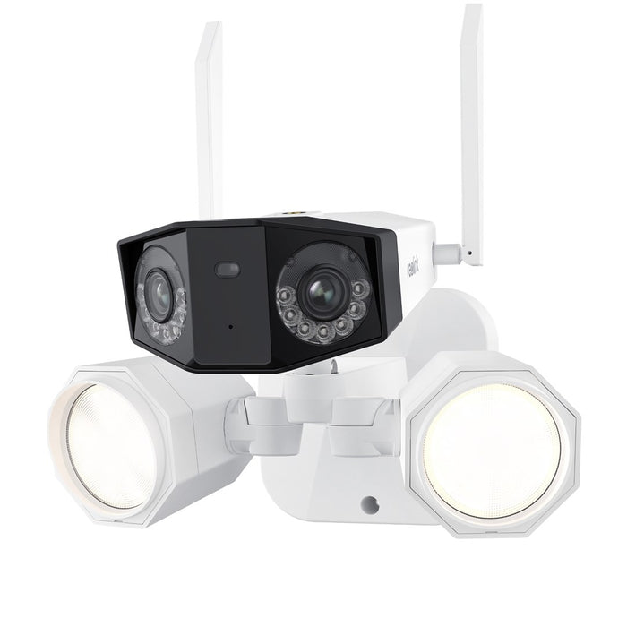 Reolink Floodlight Series F750W - 4K Wi-Fi камера с двоен обектив, 180° панорамен изглед, мощни прожектори, 5/2,4 GHz Wi-Fi