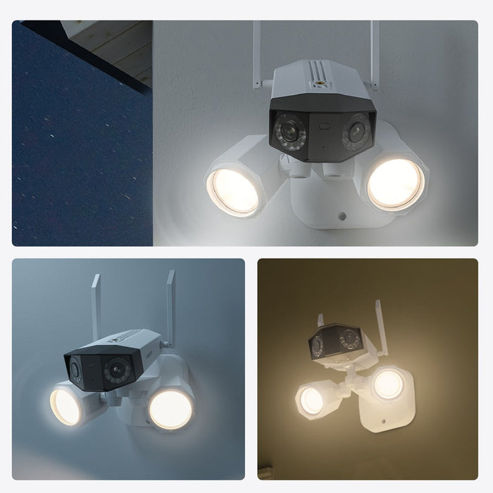 Reolink Floodlight Series F750W - 4K Wi-Fi камера с двоен обектив, 180° панорамен изглед, мощни прожектори, 5/2,4 GHz Wi-Fi
