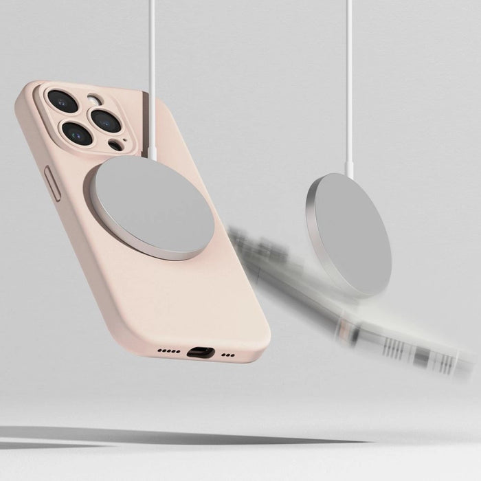 Силиконов калъф Ringke MagSafe за iPhone 15 Pro - розов
