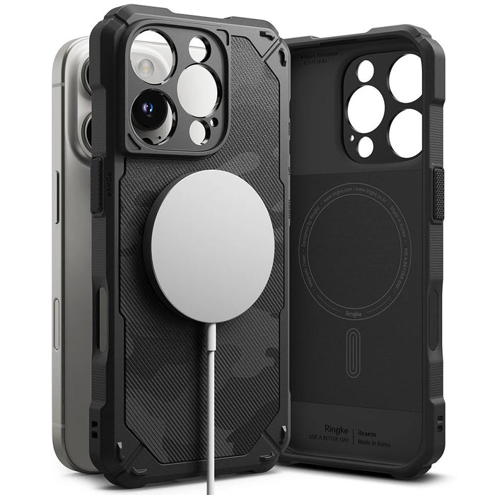 Калъф Ringke Rugged Gear MagSafe за iPhone 16 Pro - черен камуфлаж