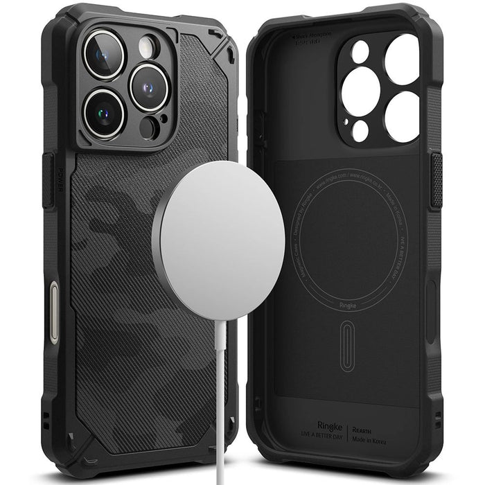 Калъф Ringke Rugged Gear MagSafe за iPhone 16 Pro - черен камуфлаж