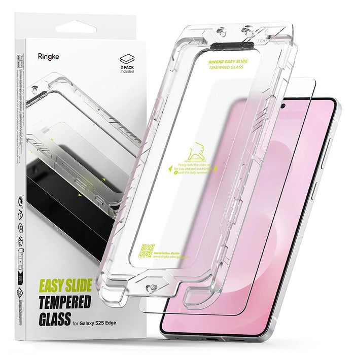 Закалено стъкло Ringke Easy Slide 2-pack за Samsung Galaxy S25 Edge - прозрачно