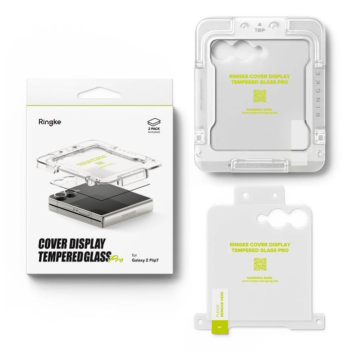 Ringke Cover Display Easy Slide Tempered Glass 2 пакета за Samsung Galaxy Z Flip 7 - прозрачен