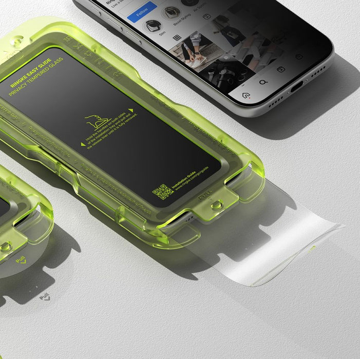 Ringke Easy Slide 2 пакета Privacy Glass за iPhone 17 Pro - черен