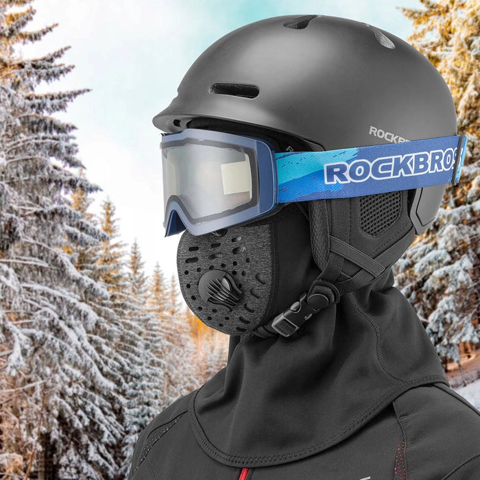 Rockbros LF7127-1 Нова кадифена спортна балаклава с филтър - черна