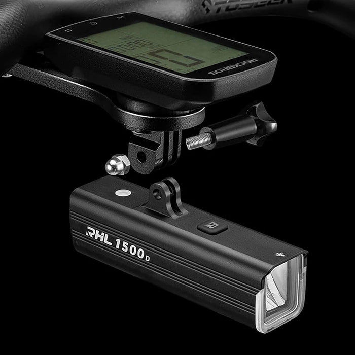 Предна велосипедна светлина Rockbros RHL1500 за скоростомер/GPS