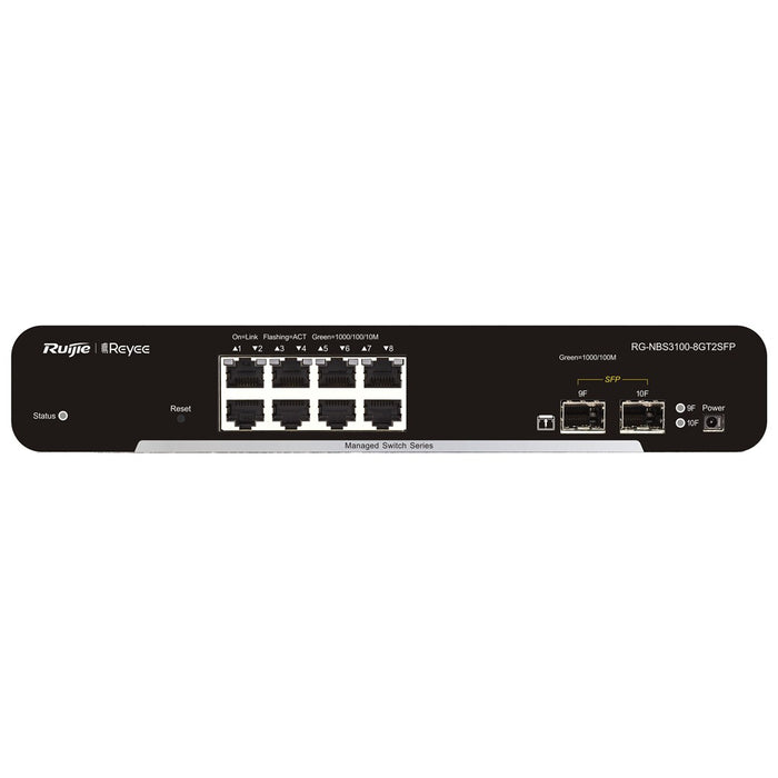 Ruijie Networks RG-NBS3100-8GT2SFP мрежов комутатор Managed L2 Gigabit Ethernet (10/100/1000) Черен