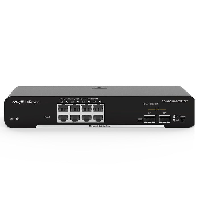 Ruijie Networks RG-NBS3100-8GT2SFP мрежов комутатор Managed L2 Gigabit Ethernet (10/100/1000) Черен