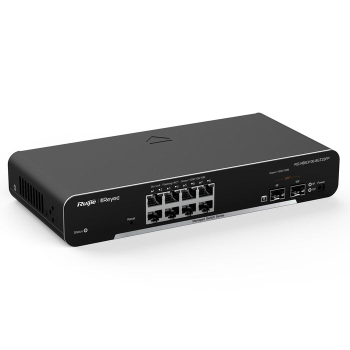 Ruijie Networks RG-NBS3100-8GT2SFP мрежов комутатор Managed L2 Gigabit Ethernet (10/100/1000) Черен