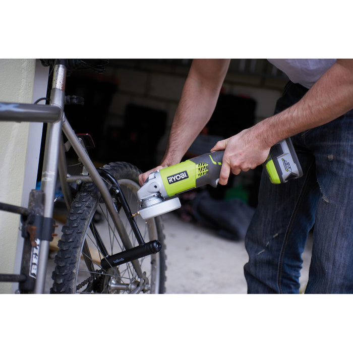 АКУМУЛАТОРЕН ЪГЛОШЛАЙФ RYOBI R18AG-140S 18 V, 115 мм, БРОЙ БАТЕРИИ 1, 4.00 Ah