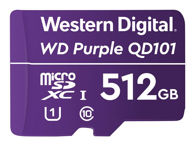 WD Purple 512GB за наблюдение microSD XC Class - 10 UHS 1