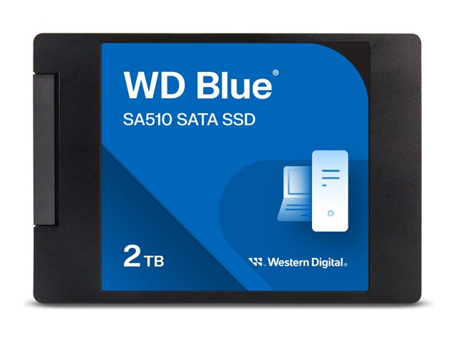 WD Blue SA510 SSD 2TB SATA III 6Gb/s в корпус 2,5 инча 7 мм вътрешен единичен пакет