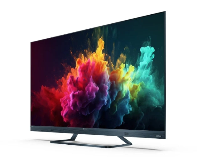 Sharp 55FQ8EG, 55" QLED GOOGLE TV, 4K 144Hz Quantum Dot 3840x2160 Алуминиева тънка безрамка, AQUOS AI, DVB-T/T2/C/S/S2, 500 NIT, Active Motion 1400, HARMAN/KARDON, HDR10, Dolby Atmos, Dolby Vision, DTS:X, Google Assistant, HDMI eARC, Mini Composite/CVBS