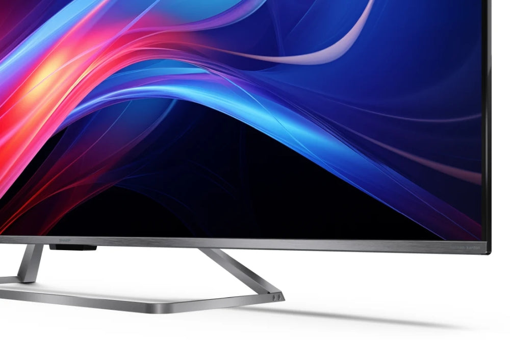 Sharp 65GP7265E, 65" QLED Google TV, 4K Ultra HD 3840x2160 Frameless, AQUOS, DVB-T/T2/C/S/S2, Active Motion 1200, HDR10, Dolby Atmos, Dolby Vision, Google Assistant, HARMAN/KARDON, Chromecast Built-in, Алуминий, USB, Wi-Fi, Bluetooth, LAN, Solar RC