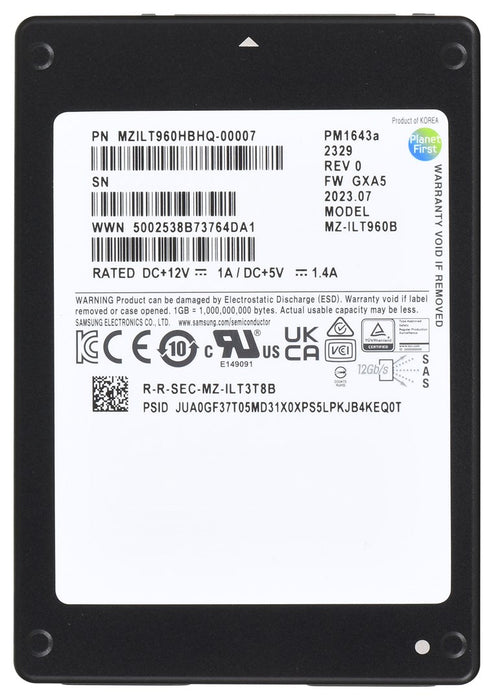 SSD Samsung PM1643a 960GB 2.5" SAS 12Gb/s MZILG960HCHQ-00A07 (DWPD 1)