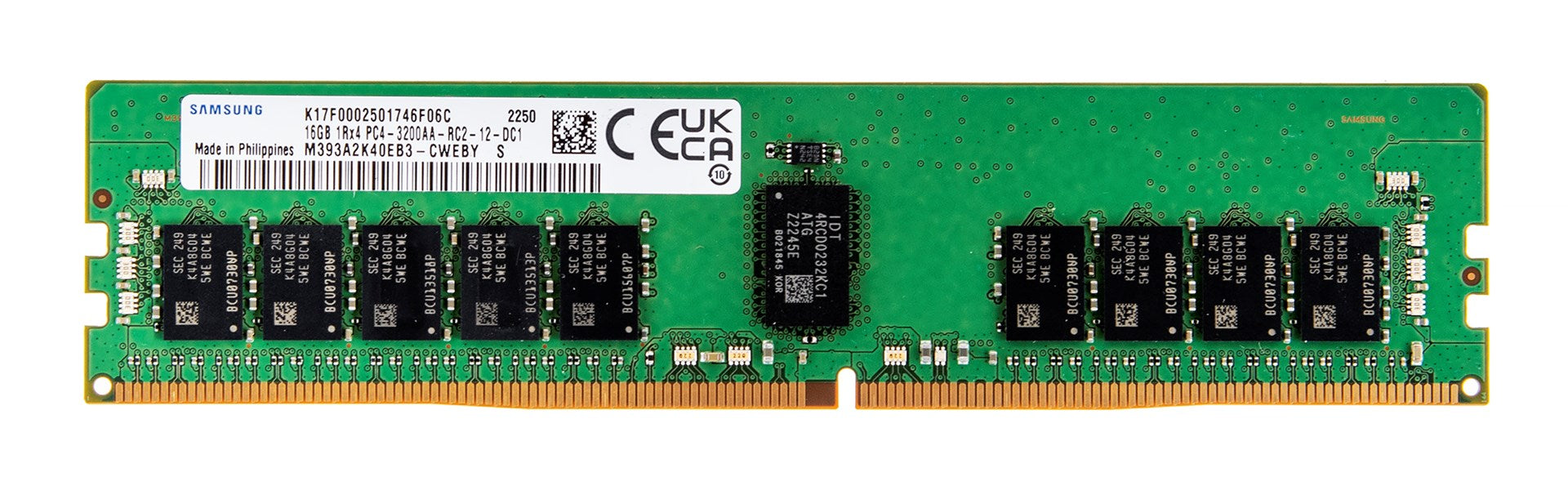 Samsung RDIMM 16GB DDR4 1Rx4 3200MHz PC4-25600 ECC РЕГИСТРИРАН M393A2K40EB3-CWE