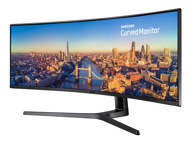 SAMSUNG LC49J890DKRXEN 49-инчов извит VA LED FHD 3840x1080 32:9 144Hz 1ms DP/HDMI/USB Type C USB хъб 3-портов VESA високоговорител