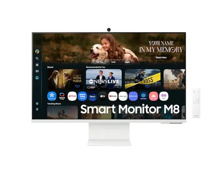 Samsung 32FM801 32" VA SMART 3840x2160, Bluetooth 4.2, WiFi 5, USB-C 65W, 2xUSB, 2xHDMI, Високоговорители, Бял