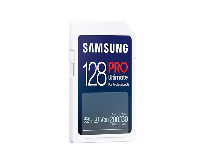 Samsung 128GB SD Card PRO Ultimate, U3, V30, Четене 200MB/s - Запис 130MB/s