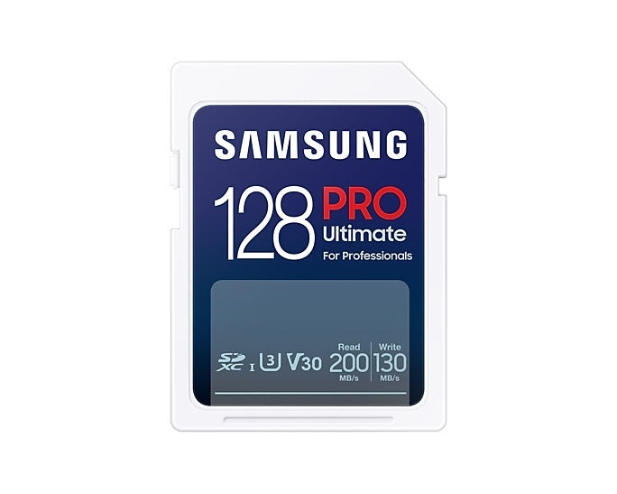 Samsung 128GB SD Card PRO Ultimate с USB четец, U3, V30, Четене 200MB/s - Запис 130MB/s
