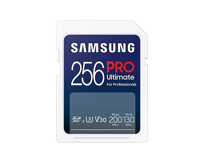 Samsung 256GB SD Card PRO Ultimate, U3, V30, Четене 200MB/s - Запис 130MB/s