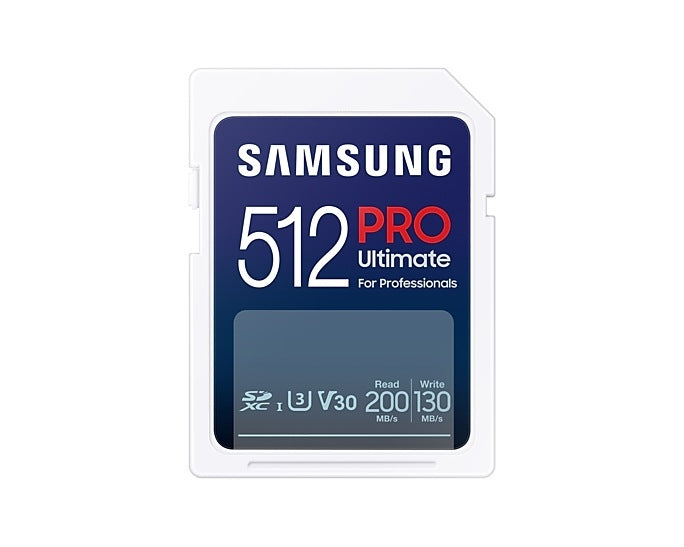 Samsung 512GB SD Card PRO Ultimate, U3, V30, Четене 200MB/s - Запис 130MB/s