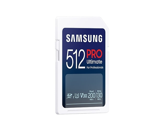 Samsung 512GB SD Card PRO Ultimate с USB четец, U3, V30, Четене 200MB/s - Запис 130MB/s