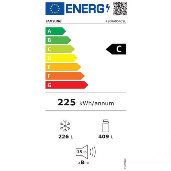 Хладилник с фризер SAMSUNG Side-by-Side RS68A854CSL/EF, 635 л, No Frost, Wi-Fi