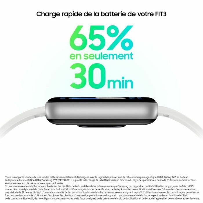 Гривна за активност Samsung Galaxy Fit3 Бял Сребрист 1,6"