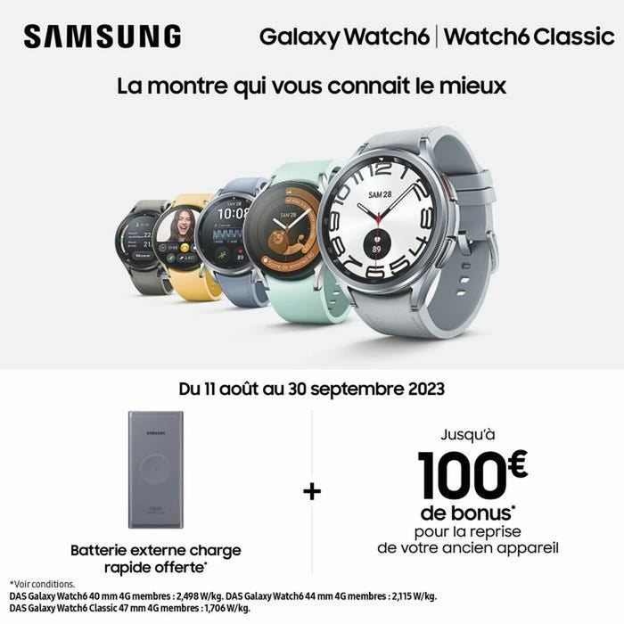 Смарт часовник Samsung Watch 6 Черен 1,3" 43 mm