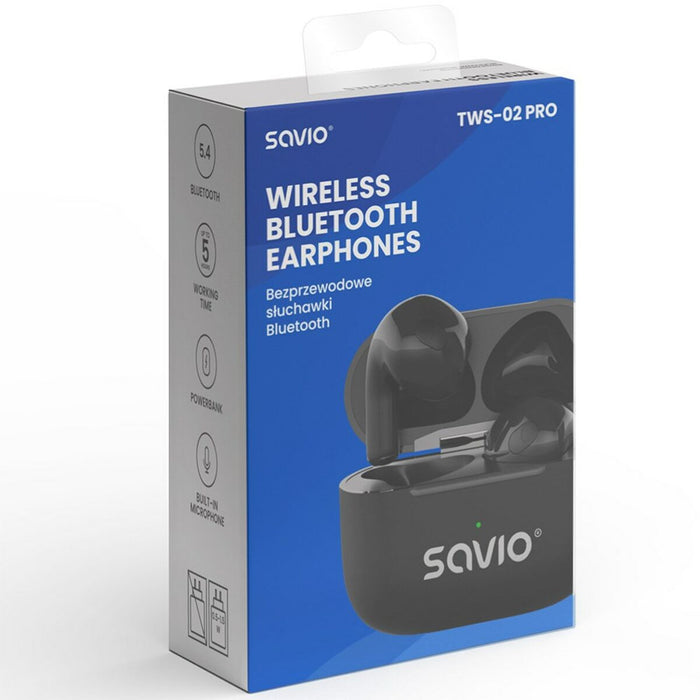 Безжични слушалки Savio TWS-02 PRO Черен black