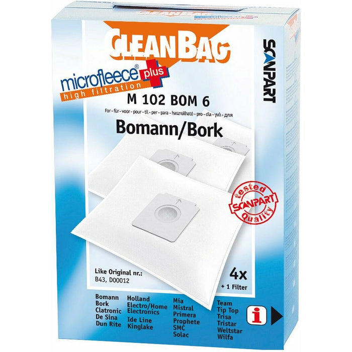Резервни Торбички за Прахосмукачка Scanpart M 102 BOM 6 BOMANN BORK 4UD