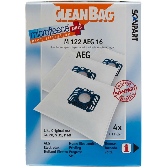 Резервни Торбички за Прахосмукачка Scanpart M 122 AEG 16 AEG ELECTROLUX