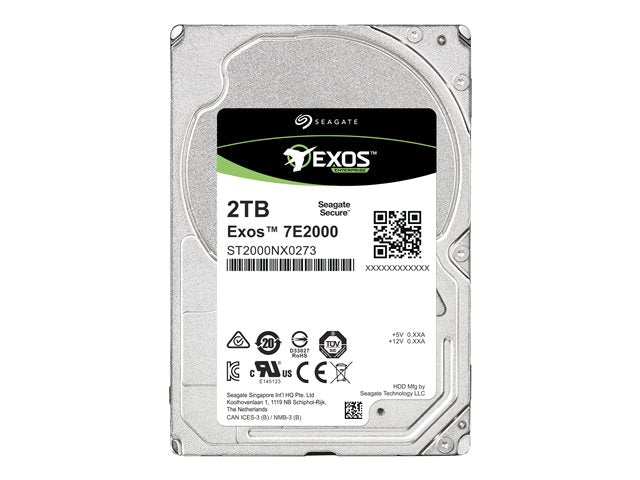 SEAGATE EXOS 7E2000 Enterprise Капацитет 2.5 2TB HDD 512Emulation 7200rpm 128MB 2.5inch SAS 12Gb/s 24x7 дългосрочно използване BLK