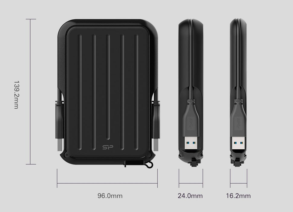 Външен твърд диск Silicon Power A66 5000 GB Черен, Син