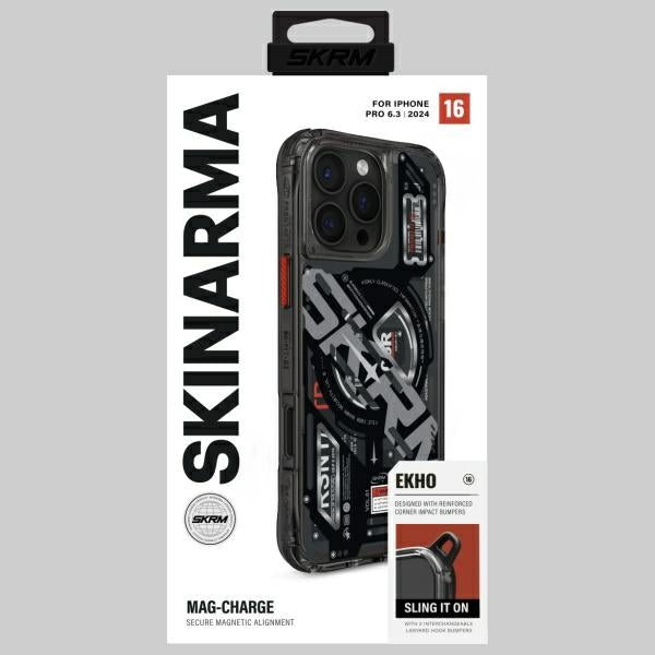 Калъф Skinarma Ekho с магнитно зареждане за iPhone 16 Pro 6.3", черен