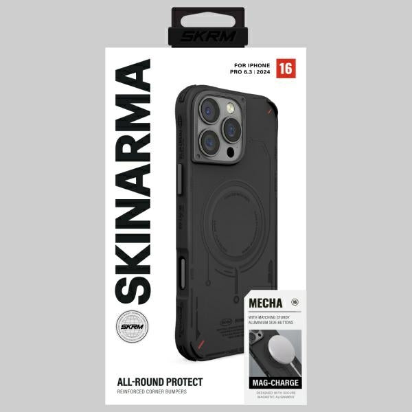 Калъф Skinarma Mecha Magnetic Charging за iPhone 16 Pro 6.3", черен