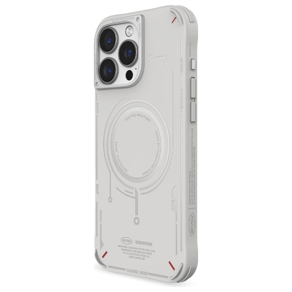 Калъф Skinarma Mecha за iPhone 16 Pro Max 6.9", светло сив, с магнитно зареждане