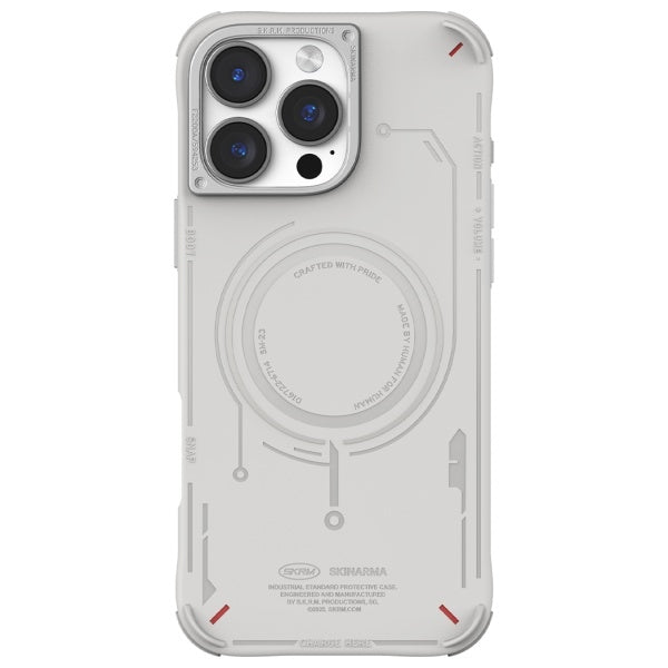 Калъф Skinarma Mecha за iPhone 16 Pro Max 6.9", светло сив, с магнитно зареждане