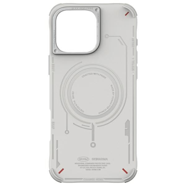 Калъф Skinarma Mecha за iPhone 16 Pro Max 6.9", светло сив, с магнитно зареждане