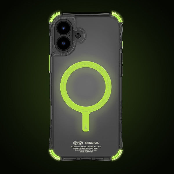 Силиконов калъф Skinarma Saido за iPhone 16 Plus 6.7" със магнитно зареждане, зелен (niteglow)
