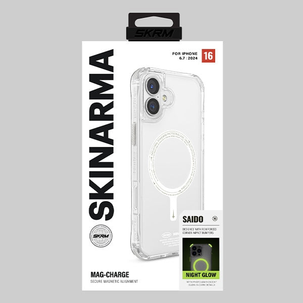 Силиконов калъф Skinarma Saido за iPhone 16 Plus 6.7" със магнитно зареждане, зелен (niteglow)